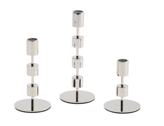 3-Piece Aluminum Taper Candle Holder Set